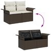 vidaXL Gartensofa-set mit Kissen 5 pcs Braun und Creme Poly-Rattan