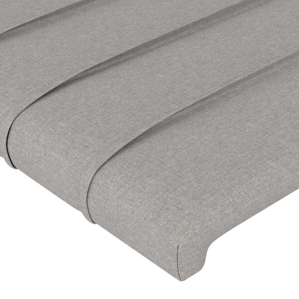 vidaXL Kopfteile Hellgrau 200x5x78/88 cm Stoff