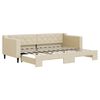 vidaXL Tagesbett Ausziehbar Creme 80x200 cm Stoff