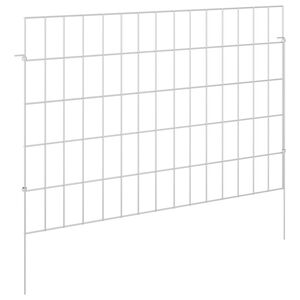 vidaXL Gartenzaun mit Pf&auml;hlen 24 stk. 75 x 50 cm Verzinkter Stahl