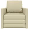 vidaXL Bodensofa mit Schlaffunktion Creme 112x174x55 cm Kunstleder