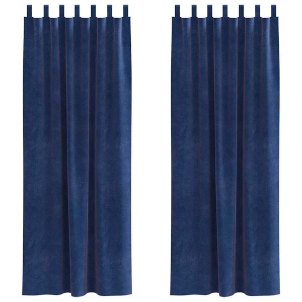 vidaXL Verdunkelungsvorh&auml;nge 2 pcs Dunkelblau 140 x 245 cm Samt