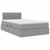 vidaXL Bett mit Stauraum und LED mit LED Hellgrau 120 x 200 cm Stoff