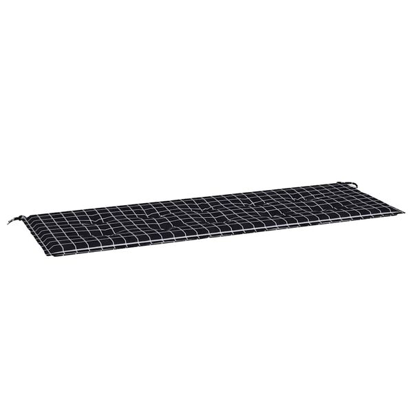 vidaXL Gartenbank-Auflage Schwarz Karomuster 150x50x4 cm Oxford-Gewebe