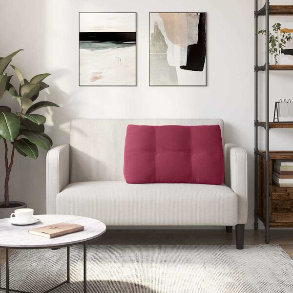vidaXL R&uuml;cken Kissen Weinrot 80 x 24 x 50 cm Samt