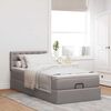 vidaXL Ottoman-Bett mit Matratze Taupe 90x200 cm Stoff