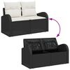 vidaXL Garten-Sofa-Set mit Kissen mit Kissen 10 pcs Schwarz und Creme
