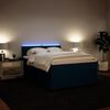 vidaXL Boxspringbett mit Matratze Blau 140x200 cm Samt