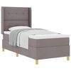 vidaXL Boxspringbett mit Kissen mit Kopfteil Taupe 90 x 200 cm Stoff