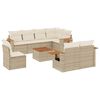 vidaXL 9-tlg. Garten-Sofagarnitur mit Kissen Beige Poly Rattan