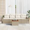 vidaXL Gartensofa-set mit Speicher 5 pcs Beige und Creme Poly-Rattan