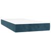 vidaXL Boxspringbett mit Matratze Dunkelblau 90x200 cm Samt