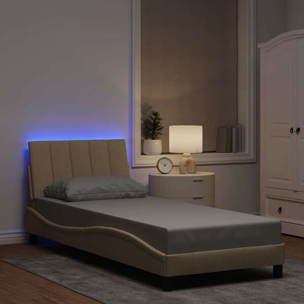 vidaXL Bettgestell ohne Matratze "Hanko" Creme 90x200 cm Stoff