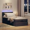 vidaXL Ottoman-Bett mit Matratze & LEDs Dunkelbraun 100x200 cm Stoff