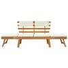 vidaXL Gartenbank 2-in-1 mit Polstern 190 cm Massivholz Akazie