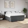 vidaXL Boxspringbett mit Matratze Dunkelgrau 180x200 cm Stoff