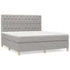 vidaXL Boxspringbett mit Matratze Hellgrau 160x200 cm Stoff