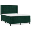 vidaXL Boxspringbett mit Matratze Dunkelgr&uuml;n 140x200 cm Samt