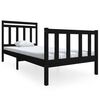 vidaXL Massivholzbett Schwarz 90x200 cm