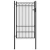 vidaXL Zauntor BAARLO 100 x 175 cm Metall Schwarz Abschlie&szlig;bar