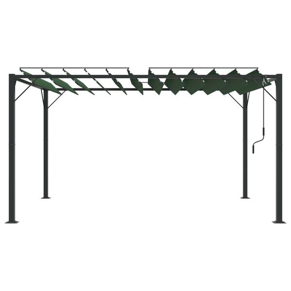 vidaXL Gazebo mit Lamellen-Dach Gr&uuml;n 3 x 4 x 2,14 m