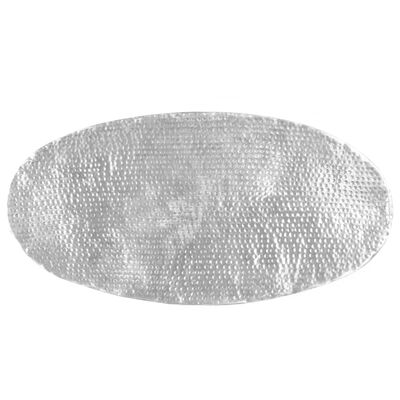 vidaXL Couchtisch Silber gehämmert 100 x 50 x 28 cm Aluminium