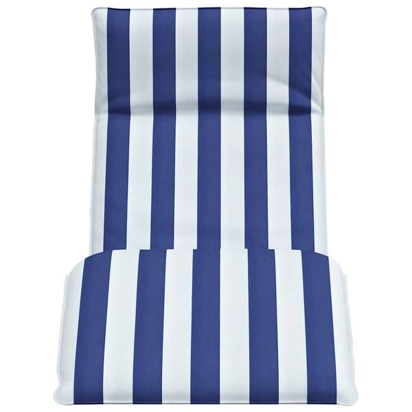 vidaXL Sonnenliege Klappbar Blau und Wei&szlig; 175x54x8,5 cm Oxford-Gewebe