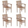 vidaXL Stapelbare Gartenst&uuml;hle 4 Stk. Massivholz Teak
