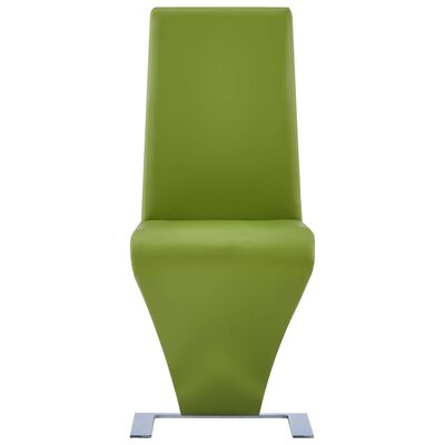 vidaXL Esszimmerstühle in Zick-Zack-Form 4 Stk. Grün Kunstleder