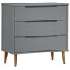 vidaXL Schubladenschrank MOLDE Grau 80x40x80 cm Massivholz Kiefer