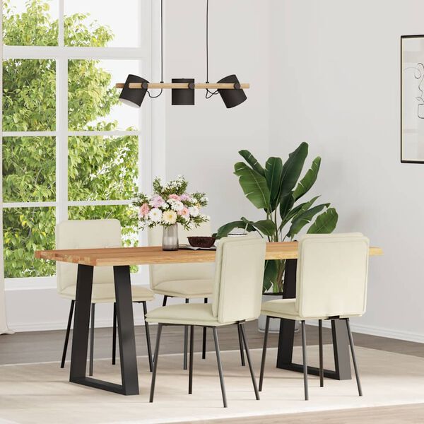 vidaXL Esszimmerst&uuml;hle 4 Stk. Creme Samt