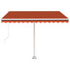 vidaXL Standmarkise Manuell Einziehbar 300x250 cm Orange/Braun