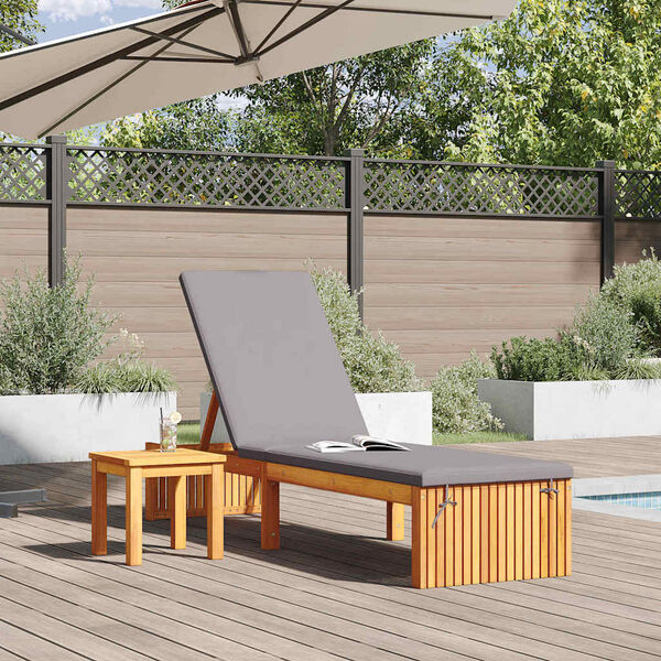 vidaXL Sonnenliege &Ouml;l-Natur 200 x 55 x 94 cm Massivholz Akazie