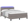 vidaXL Boxspringbett mit Matratze mit LED Taupe 140 x 200 cm Stoff
