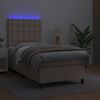 vidaXL Boxspringbett mit Matratze & LED Cappuccino-Braun 80x200cm