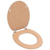 vidaXL Toilettensitz mit Deckel MDF Bambus-Design