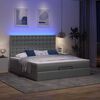 vidaXL Ottoman-Bett mit Matratze & LEDs Dunkelgrau 180x200 cm Stoff