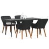 vidaXL Garten Essgruppe mit Kissen 5 pcs Schwarz Poly-Rattan