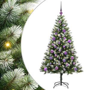 vidaXL K&uuml;nstlicher Klapp-Weihnachtsbaum mit Schnee&uuml;berzug 150 LEDs