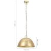 vidaXL H&auml;ngelampe Vintage Industriestil 25 W Messing Rund 41 cm E27