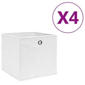 vidaXL Aufbewahrungsboxen 4 Stk. Vliesstoff 28x28x28 cm Wei&szlig;