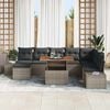 vidaXL Garten-Sofa-Set mit Speicher 9 pcs Grau Poly Rattan