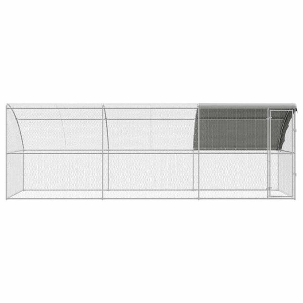 vidaXL H&uuml;hnerk&auml;fig 3 pcs Silber 600 x 200 x 200 cm Stahl und PE