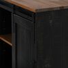 vidaXL Sideboard HALDEN mit Schiebetür Schwarz 80x40x80 cm Massivholz