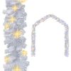 vidaXL Weihnachtsgirlande mit LED-Lichtern 5 m Wei&szlig;