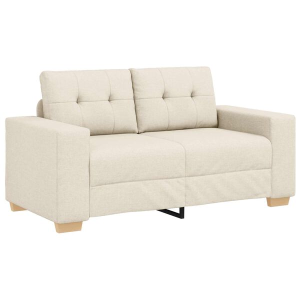 vidaXL Sofa 3 pcs Beige Leinenmischgewebe