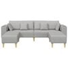 vidaXL Sofa mit Kissen 3 pcs Wolkengrau Stoff