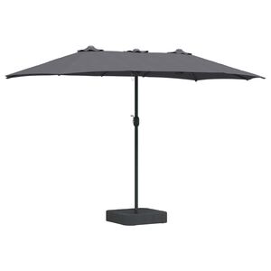 vidaXL Garten-Sonnenschirm Anthrazit 385 x 209 x 244 cm Polyester