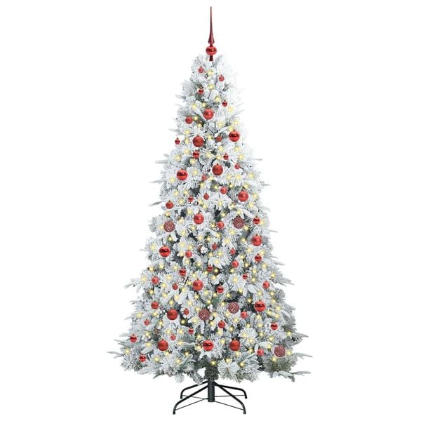 vidaXL K&uuml;nstlicher klappbarer Weihnachtsbaum Wei&szlig; 180 cm PE und PVC