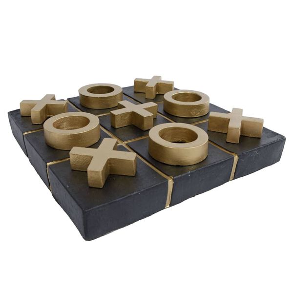 Gifts Amsterdam Skulptur Noughts and Crosses Polystone Schwarz Golden
